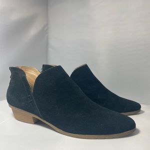 Black ankle booties with open ankles
